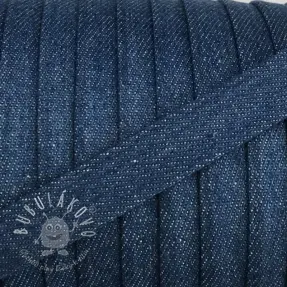Bavlnená šnúra plochá 15 mm Denim blue