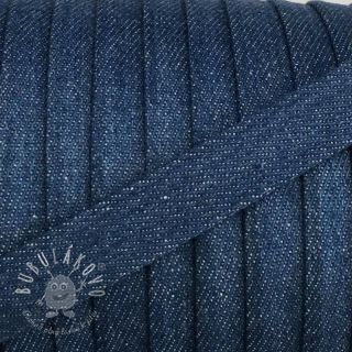 Bavlnená šnúra plochá 15 mm Denim blue