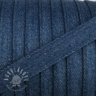 Bavlnená šnúra plochá 15 mm Denim blue