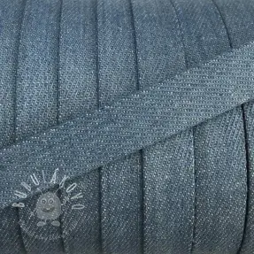 Bavlnená šnúra plochá 15 mm Denim baby blue