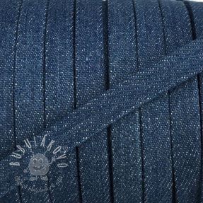 Bavlnená šnúra plochá 10 mm Denim blue