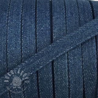 Bavlnená šnúra plochá 10 mm Denim blue