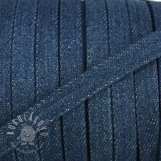 Bavlnená šnúra plochá 10 mm Denim blue