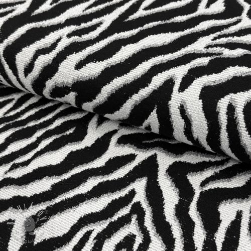 Dekoračná látka jacquard Tanzanie noir blanc