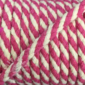 Bavlnená šnúra 5 mm fuchsia ecru