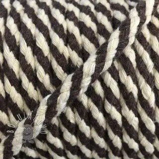 Bavlnená šnúra 5 mm brown ecru