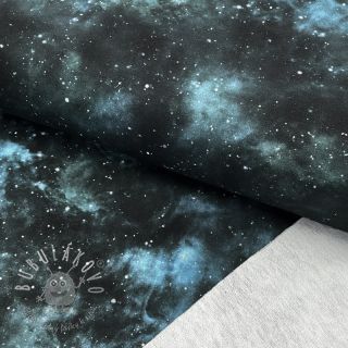 Teplákovina Infinity black sky blue digital print