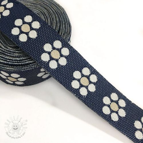 Stuha Jeans flowers beige