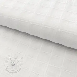 Bavlnená látka EMBROIDERY DOBBY Square white