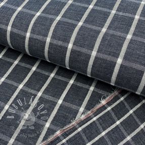 Dvojitá gázovina/mušelín Double sided Checks navy melange