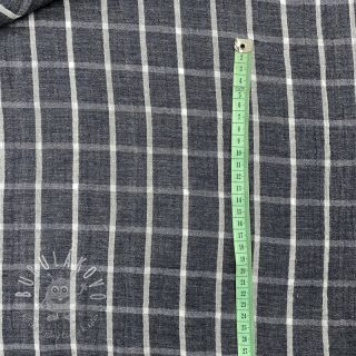 Dvojitá gázovina/mušelín Double sided Checks navy melange