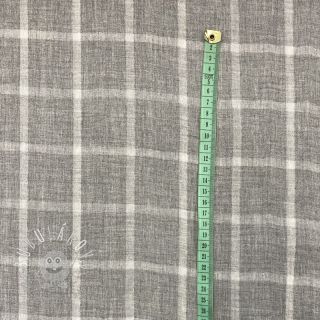 Dvojitá gázovina/mušelín Double sided Checks light grey melange