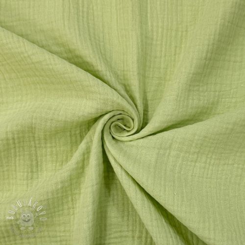 Dvojitá gázovina/mušelín soft green