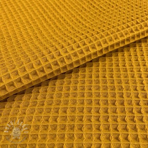 Bavlna s vaflovou väzbou ochre