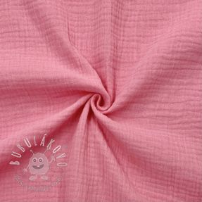Dvojitá gázovina/mušelín pink GOTS