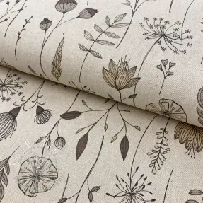Dekoračná látka Linenlook Handdrawn flowers
