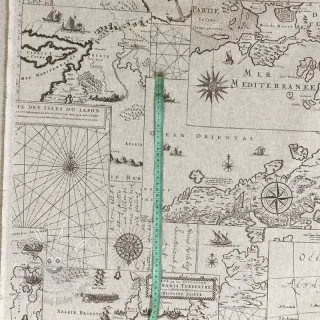 Dekoračná látka Linenlook Map mediterranean sea