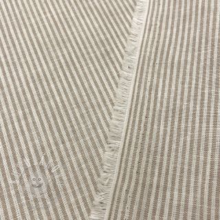 Ľan s bavlnou Lira medium stripe beige