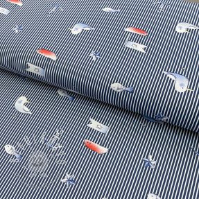 Bavlnená látka Seagull navy digital print