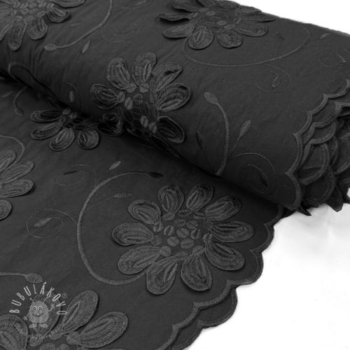 Bavlnená látka EMBROIDERY Bellagio black
