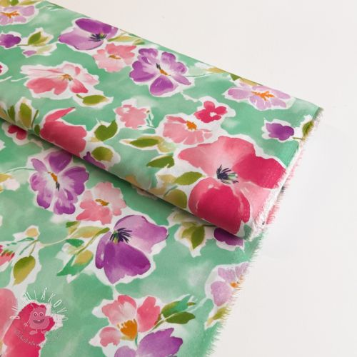 Viskóza ECOVERO Flowers design B digital print