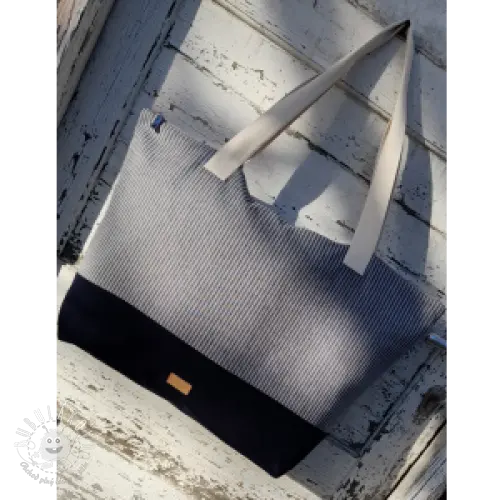 Dekoračná látka DOBBY Colored stripe navy blue