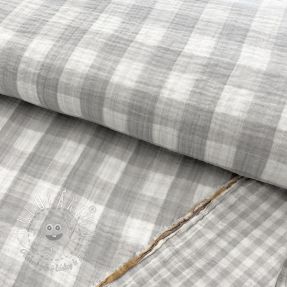 Dvojitá gázovina/mušelín Double sided CHECKS MINI grey