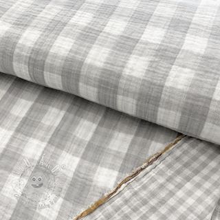 Dvojitá gázovina/mušelín Double sided CHECKS MINI grey