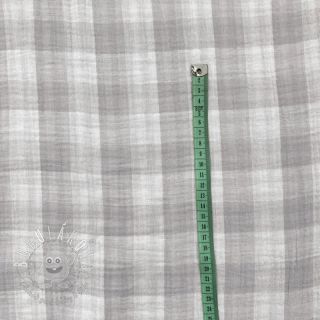 Dvojitá gázovina/mušelín Double sided CHECKS MINI grey