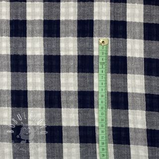 Dvojitá gázovina/mušelín Double sided CHECKS MINI navy