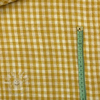 Dvojitá gázovina/mušelín Double sided CHECKS MINI ochre