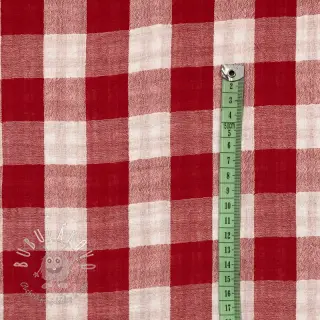 Dvojitá gázovina/mušelín Double sided CHECKS MINI red