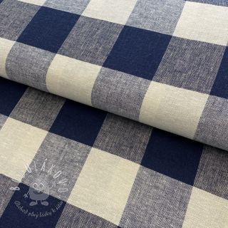 Viskóza s ľanom YARN DYED CHECK navy