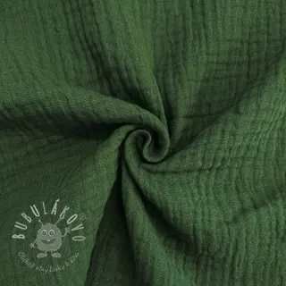 Dvojitá gázovina/mušelín dark green