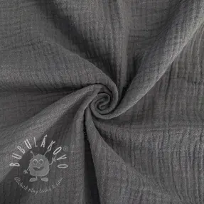 Dvojitá gázovina/mušelín dark grey