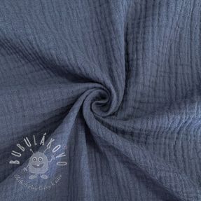 Dvojitá gázovina/mušelín jeans blue ORGANIC