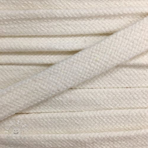 Bavlnená šnúra plochá 13 mm krémová