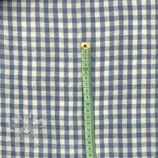 Dvojitá gázovina/mušelín Double sided CHECKS MINI indigo