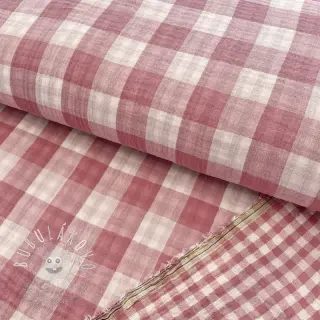 Dvojitá gázovina/mušelín Double sided CHECKS MINI mauve