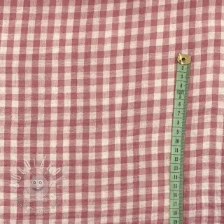Dvojitá gázovina/mušelín Double sided CHECKS MINI mauve