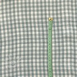 Dvojitá gázovina/mušelín Double sided CHECKS MINI green