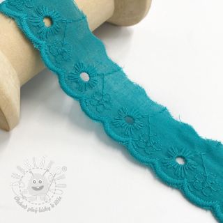 Krajka Mini flower dark mint