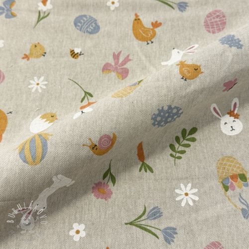 Dekoračná látka Linenlook premium Easter Doodle Icon