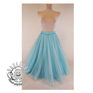 Tyl na TUTU ROYAL SPARKLE light blue gold