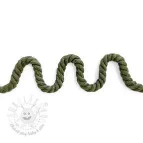 Bavlnená šnúra točená 8 mm army