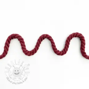 Bavlnená šnúra točená 8 mm bordeaux