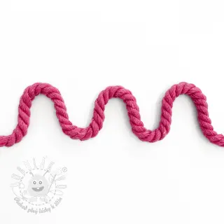 Bavlnená šnúra točená 8 mm fuchsia