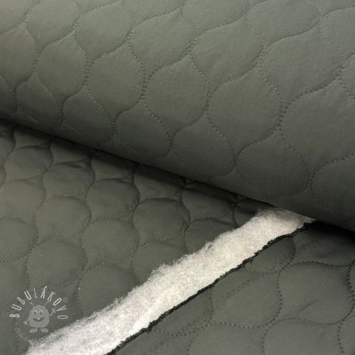 Prešívaná látka Round moss green