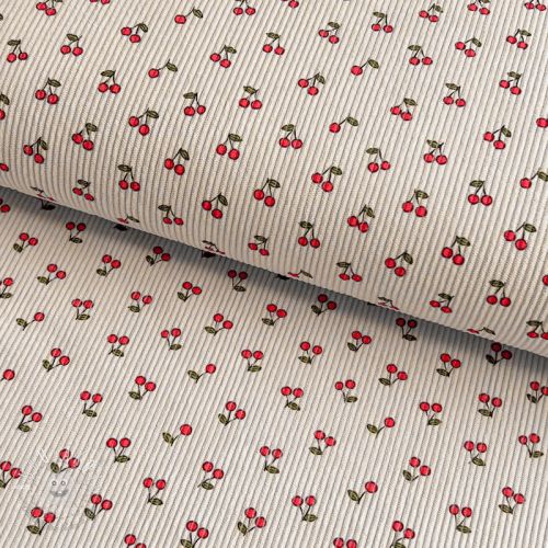 Menčester STRETCH Little cherry light sand