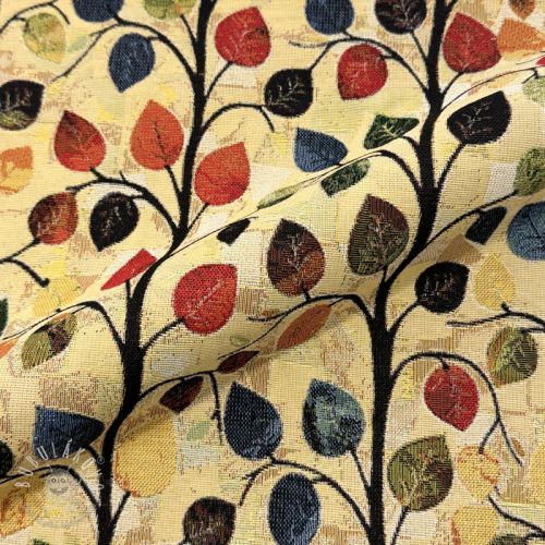 Dekoračná látka GOBELIN premium Leaves Funky Arty
